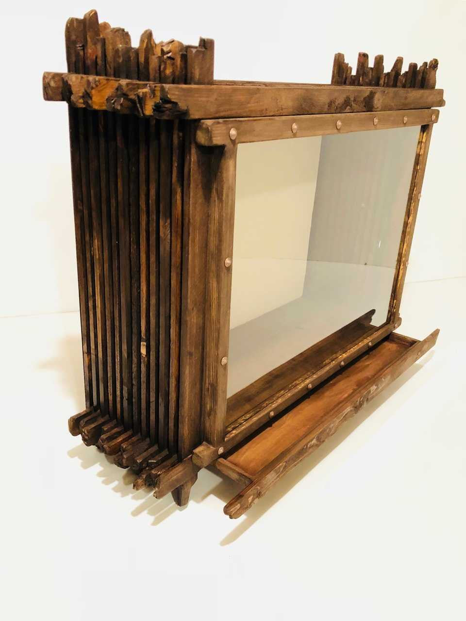 4-Sided Glass Display Case with Hidden Drawer