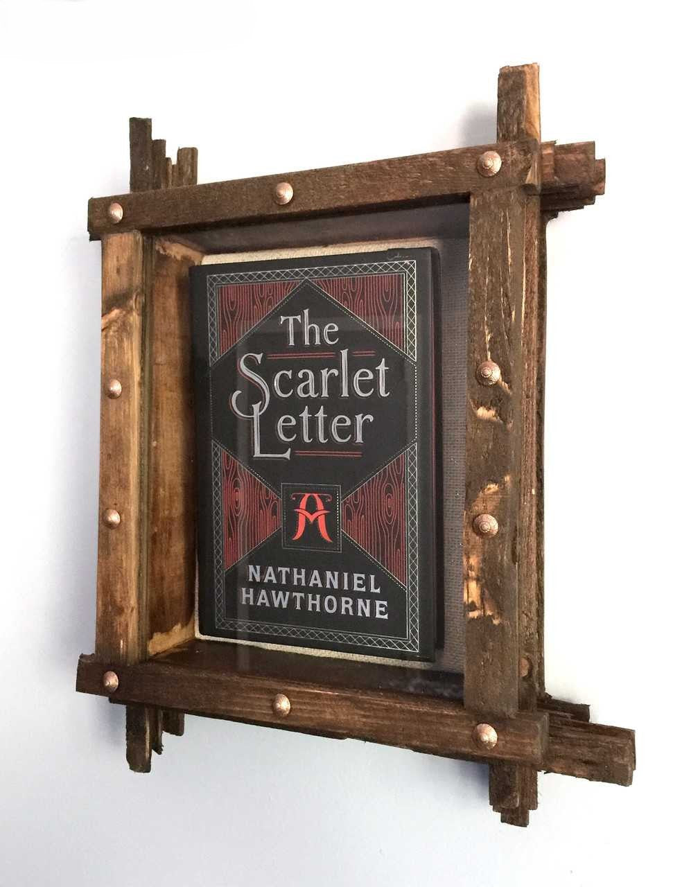 Unique Book Display Case solid wood with glass lid on white background.