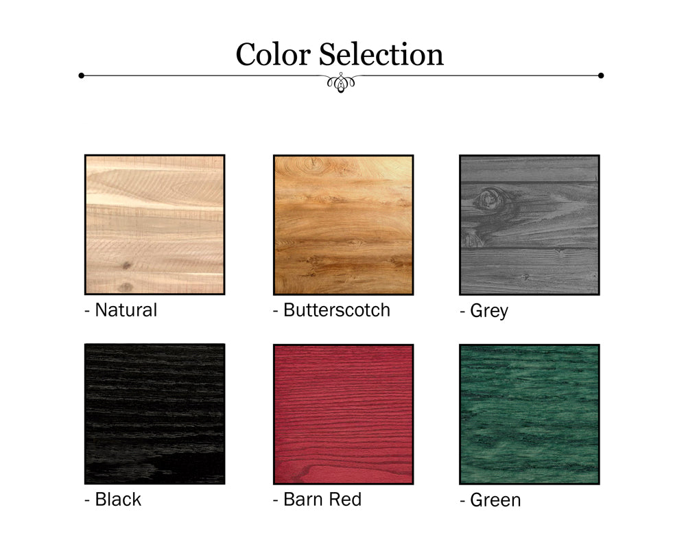 Color selection for outdoor bar standard variations.