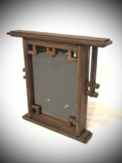 Art Deco Era Display Case with Two Bend Hooks| Artisan Rustic Collection