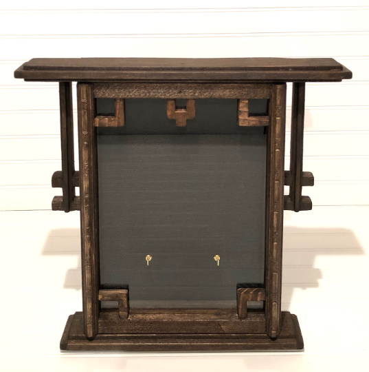 Art Deco Era Display Case with Two Bend Hooks| Artisan Rustic Collection