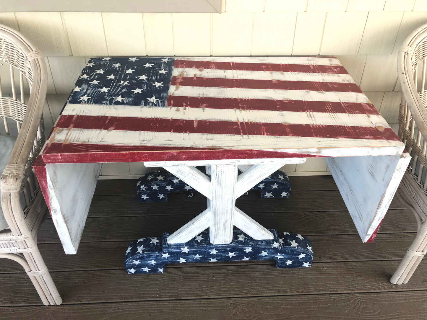 American Flag Drop-Leaf Accent Table