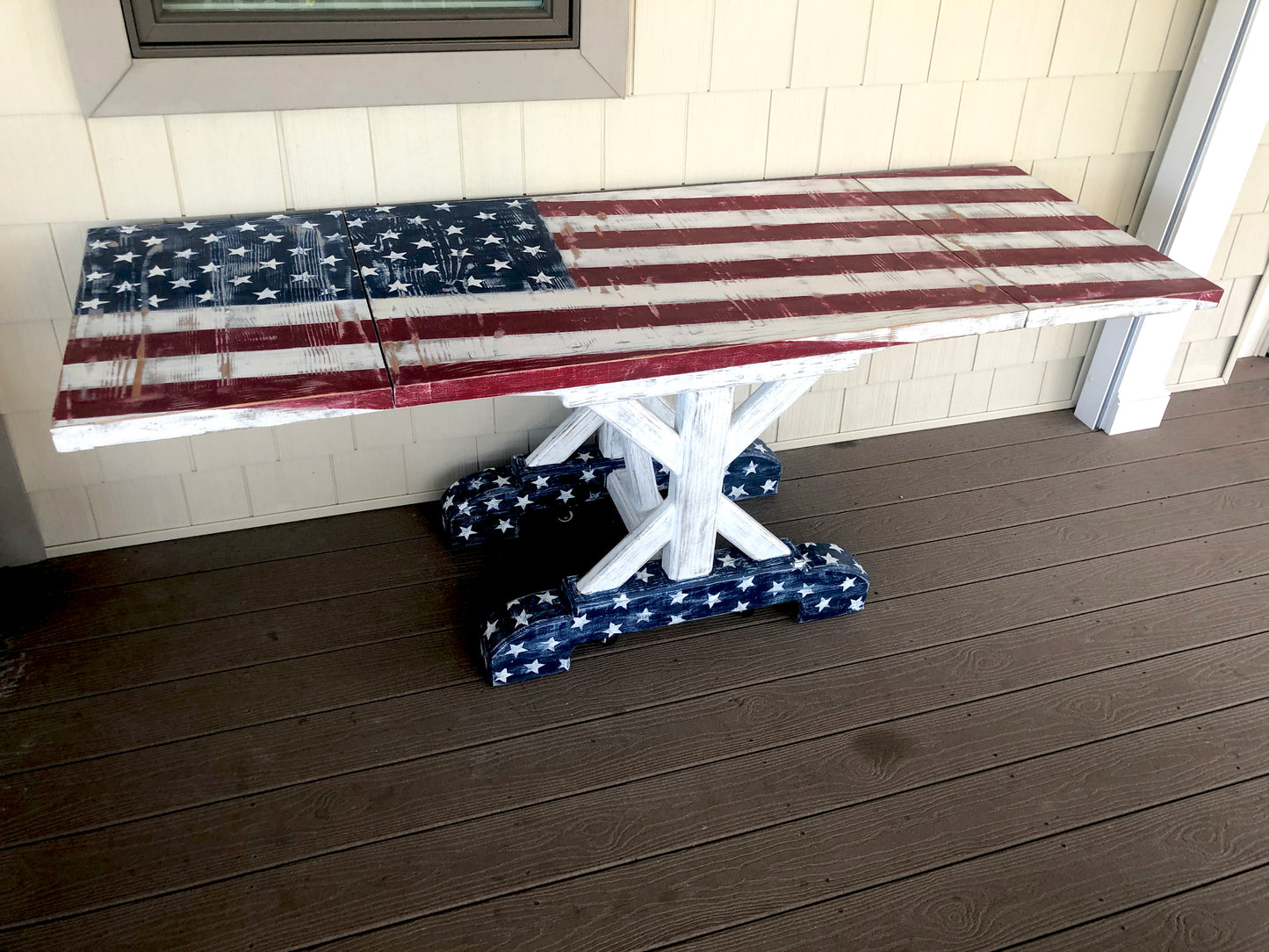 American Flag Drop-Leaf Accent Table