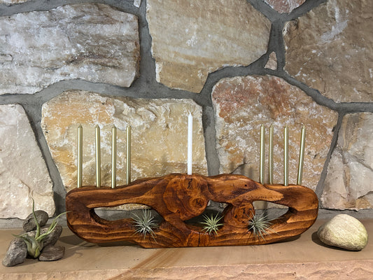 Wooden Sculpture Menorah