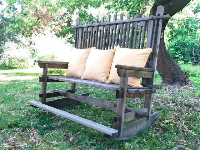 Contemporary Outdoor Loveseat Rocking Chair