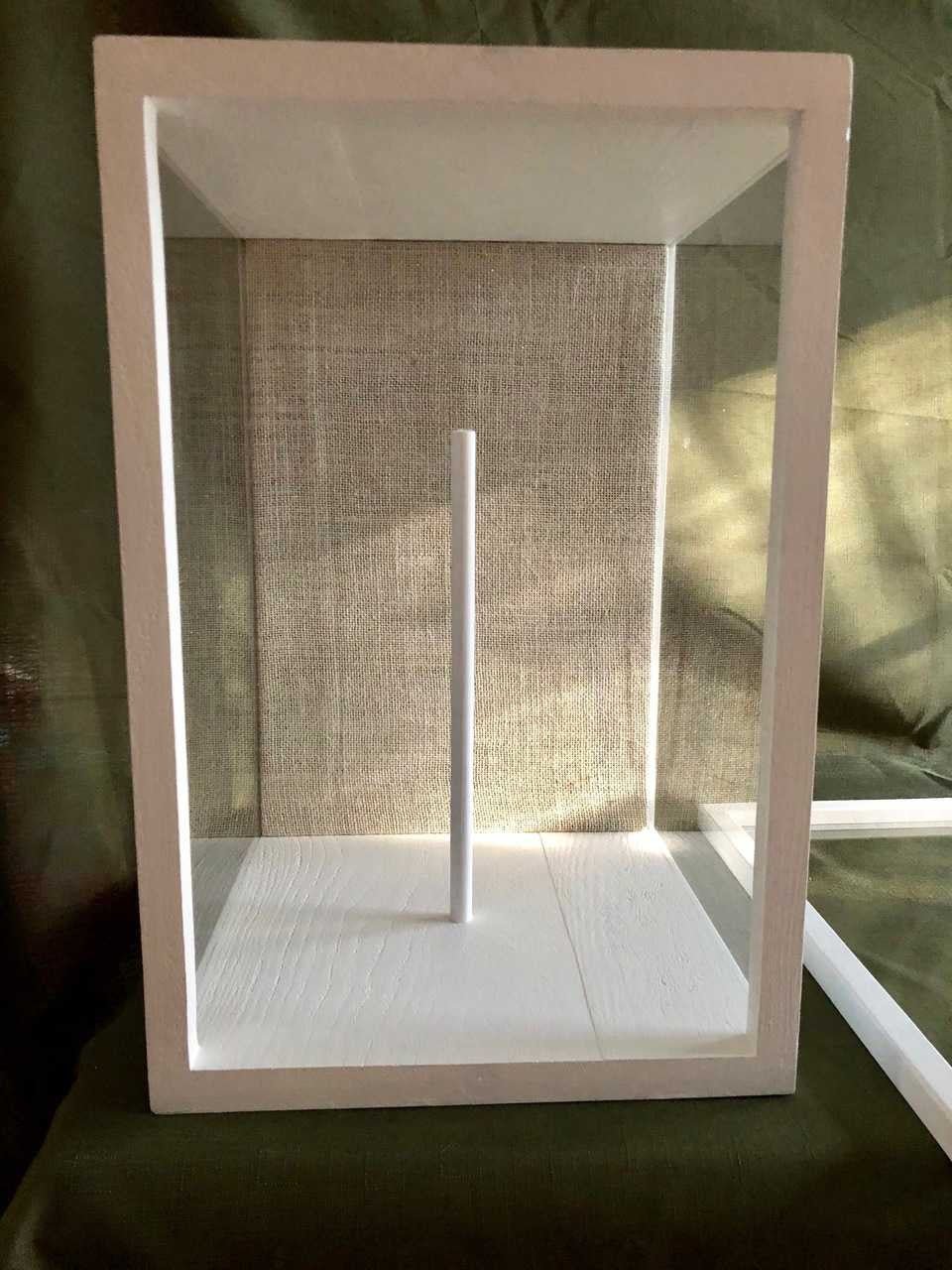 Wedding Bouquet  3-Sided Glass Display Case, 11" x 16" x 10" with Wooden Bouquet Dowel