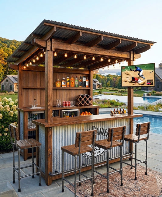 Solid Wood Outdoor Bar Structure