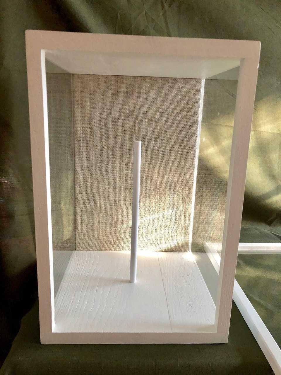 Wedding Bouquet  3-Sided Glass Display Case, 11" x 16" x 10" with Wooden Bouquet Dowel